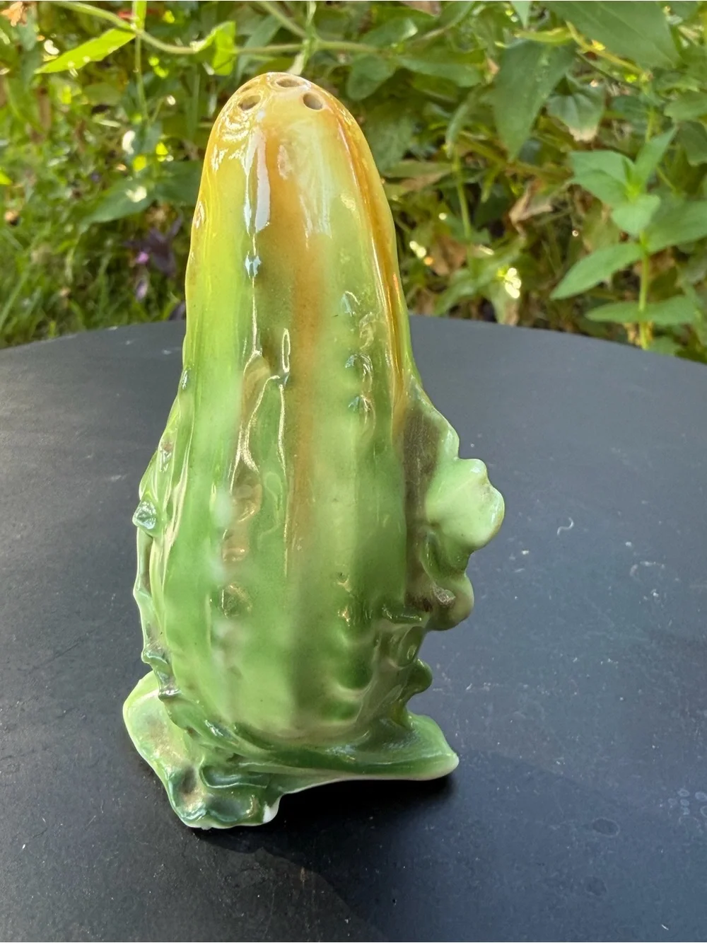 Vintage 1950’s Cucumber Salt Shaker RARE Partial Original Label And Cork Stopper
